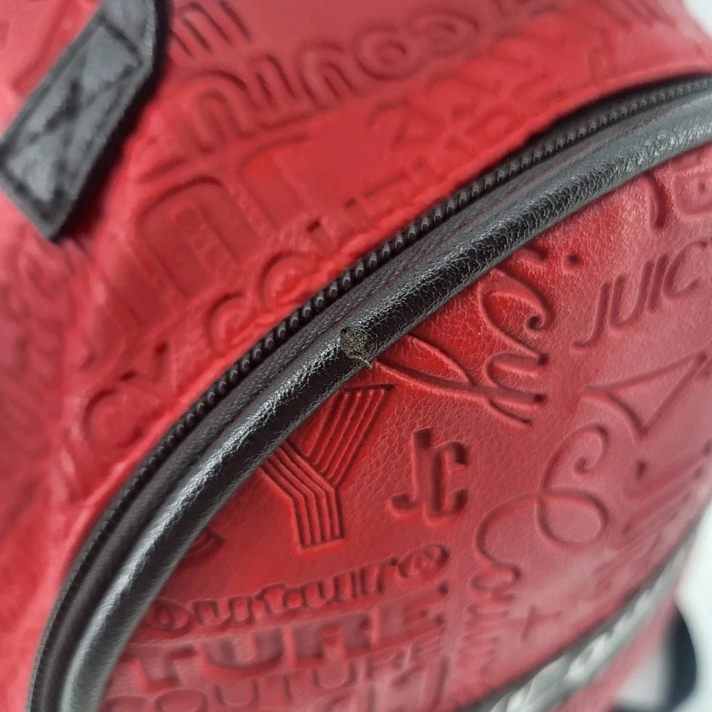 Juicy Couture Red Backpack Ours Zips Say It All‎ Back Pack Travel Bag Purse